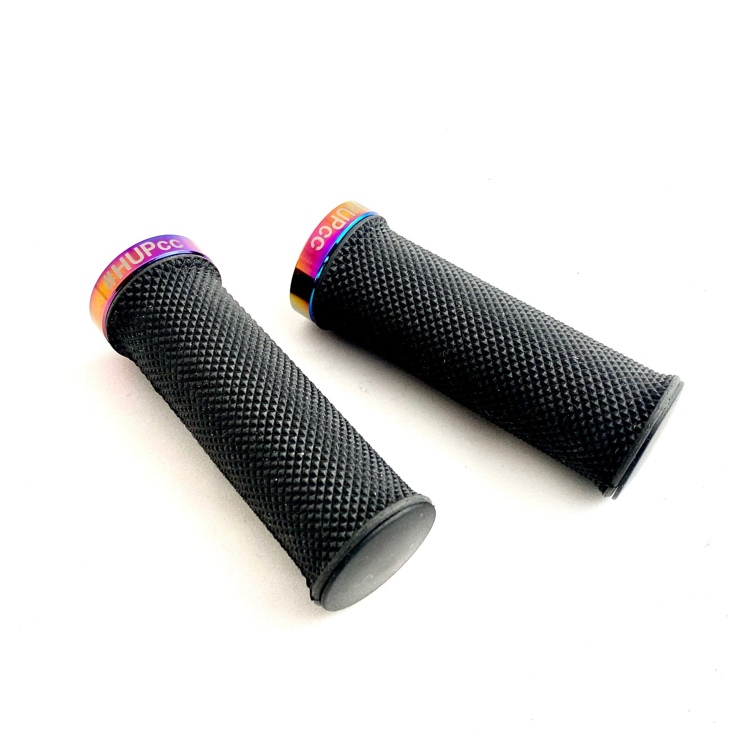 HUP Kids Short MTB 22.2mm Handlebar Grips (Rainbow Oil Slick)